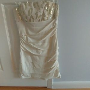 S off-white bandage dress with sequins